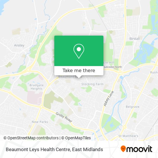 How to get to Beaumont Leys Health Centre in Leicester by Bus