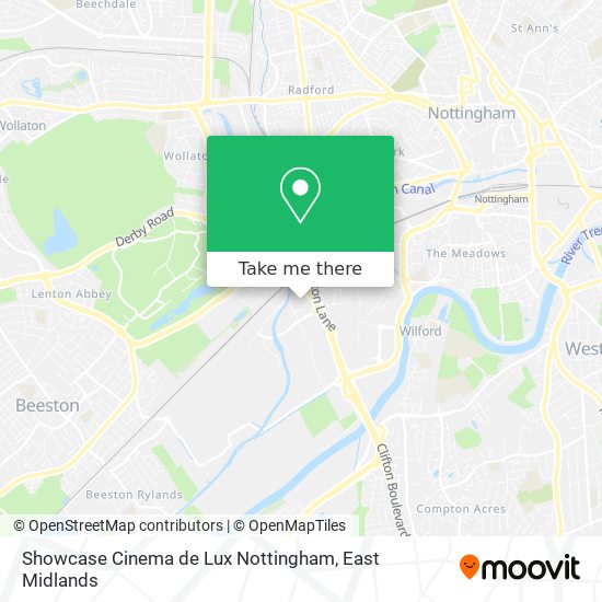 Showcase Cinema de Lux Nottingham map