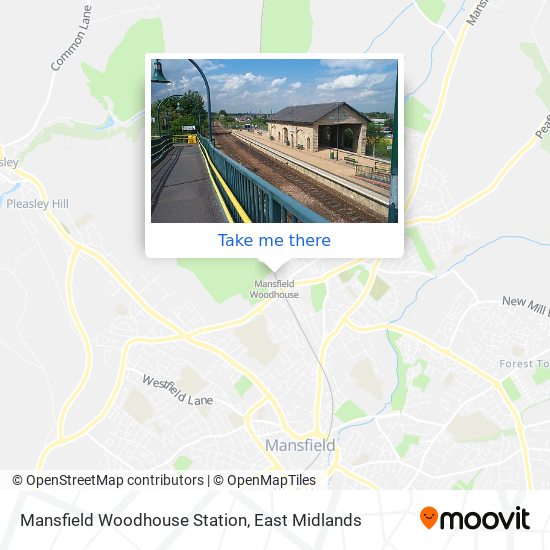 Mansfield Woodhouse Station map