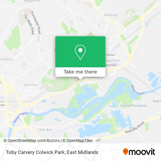 Toby Carvery Colwick Park map