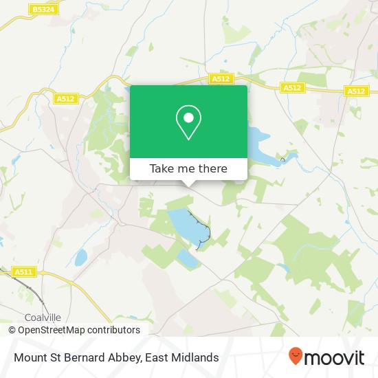 Mount St Bernard Abbey map