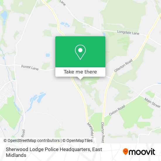 Sherwood Lodge Police Headquarters map