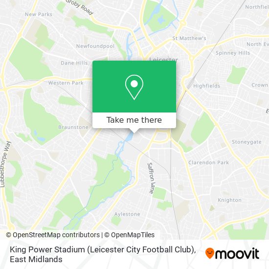 King Power Stadium (Leicester City Football Club) map