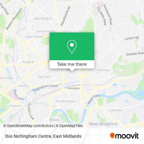 Ibis Nottingham Centre map