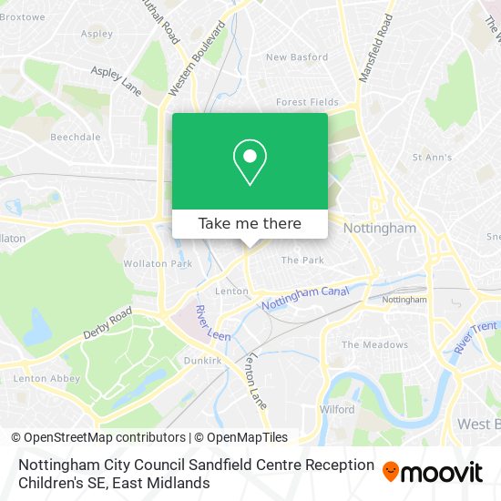 Nottingham City Council Sandfield Centre Reception Children's SE map
