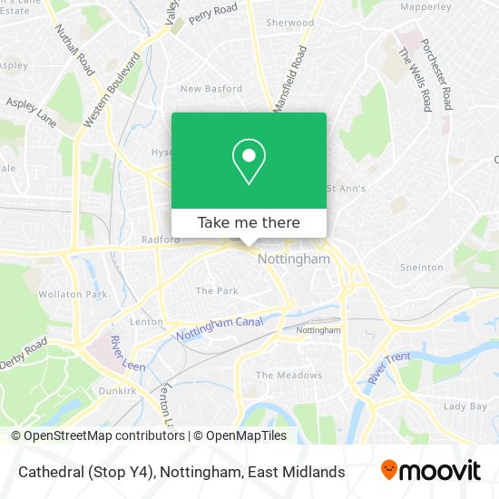 Cathedral (Stop Y4), Nottingham map