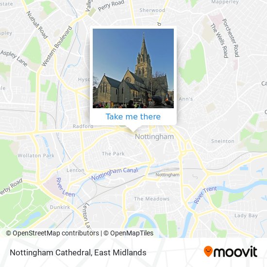 Nottingham Cathedral map