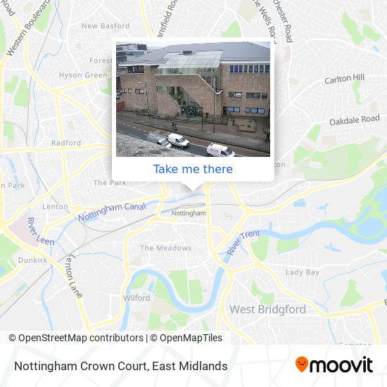 Nottingham Crown Court map