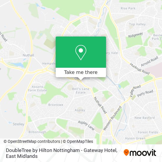 DoubleTree by Hilton Nottingham - Gateway Hotel map