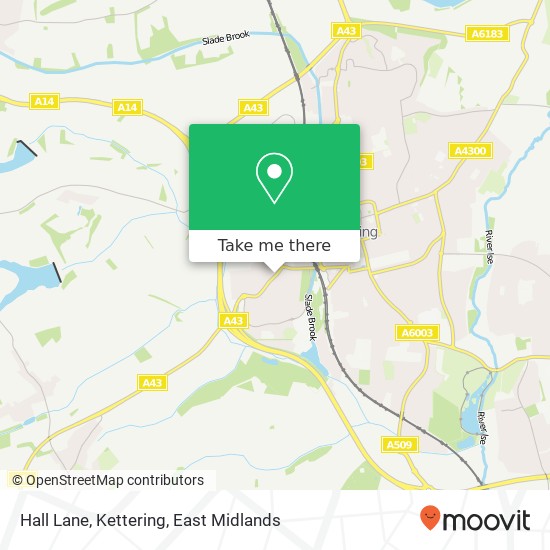 Hall Lane, Kettering map