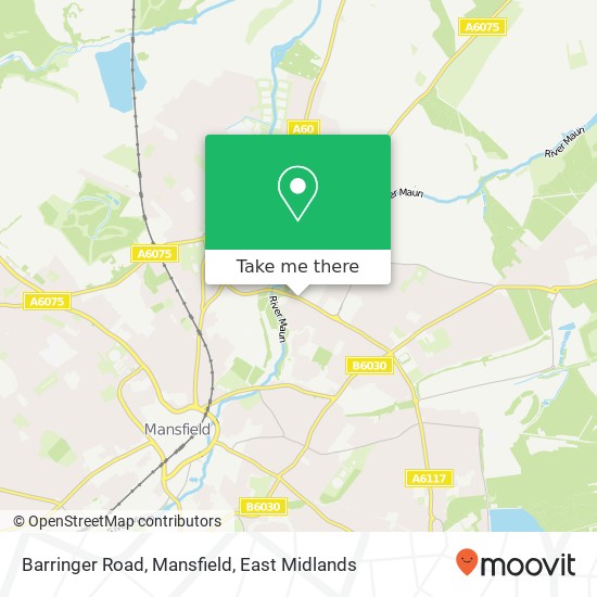 Barringer Road, Mansfield map