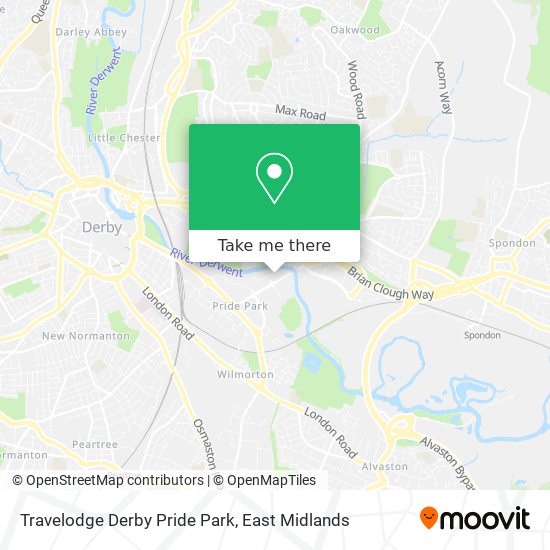 Travelodge Derby Pride Park map