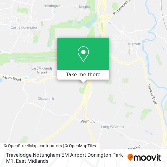 Travelodge Nottingham EM Airport Donington Park M1 map
