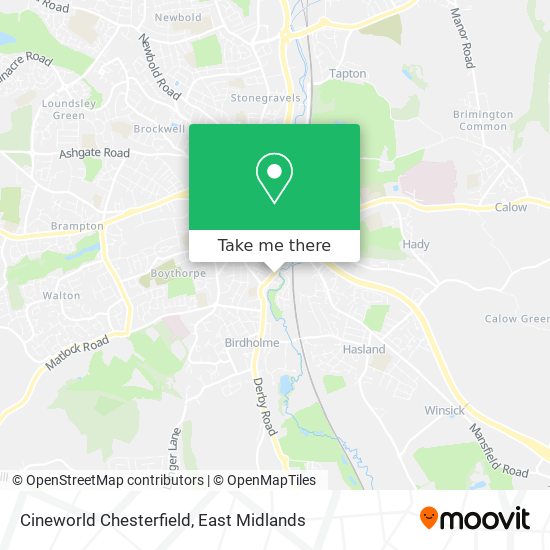 Cineworld Chesterfield map