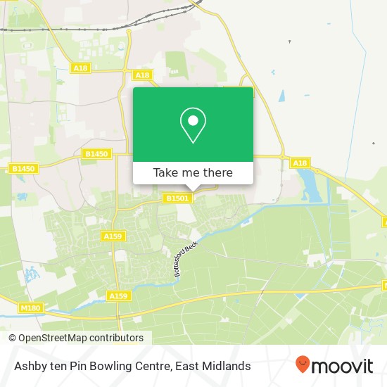 Ashby ten Pin Bowling Centre map