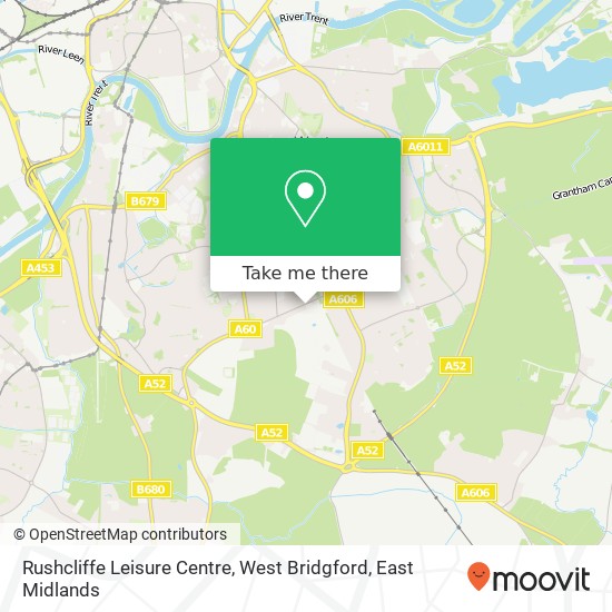 Rushcliffe Leisure Centre, West Bridgford map