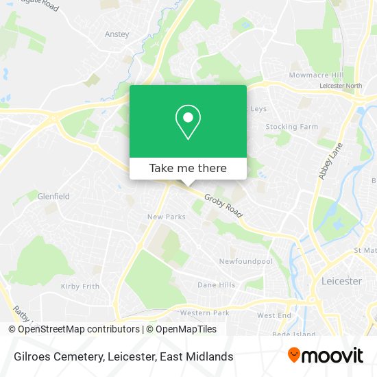 Gilroes Cemetery, Leicester map