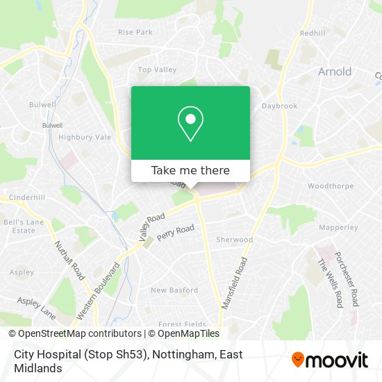 City Hospital (Stop Sh53), Nottingham map