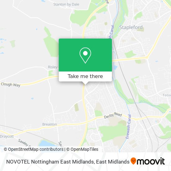 NOVOTEL Nottingham East Midlands map
