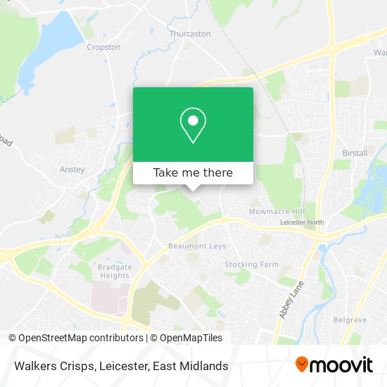 Walkers Crisps, Leicester map