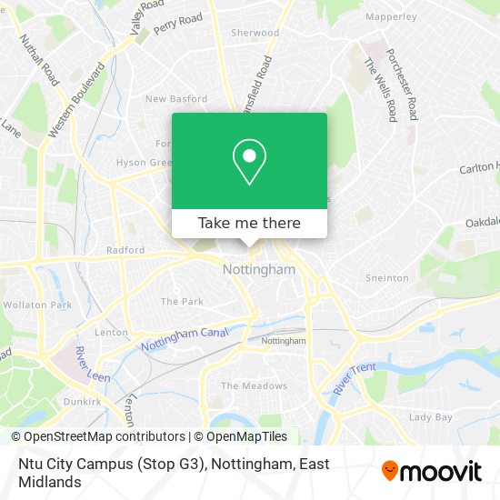 Ntu City Campus (Stop G3), Nottingham map