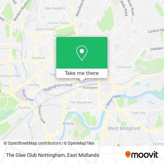 The Glee Club Nottingham map