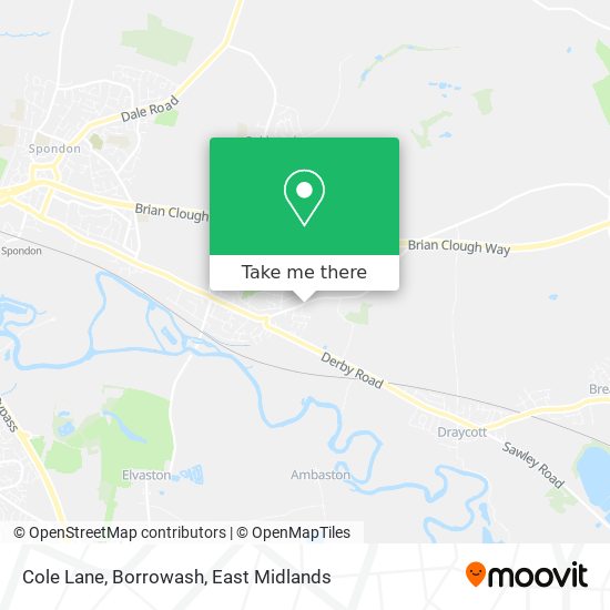 Cole Lane, Borrowash map