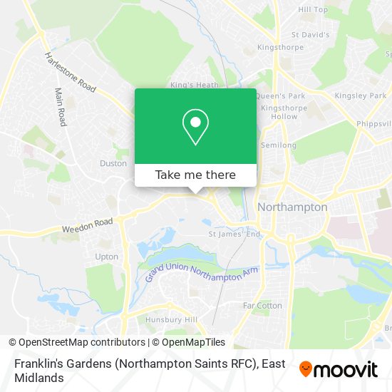 Franklin's Gardens (Northampton Saints RFC) map