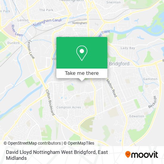 David Lloyd Nottingham West Bridgford map