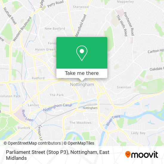 Parliament Street (Stop P3), Nottingham map