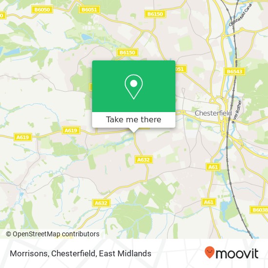 Morrisons, Chesterfield map