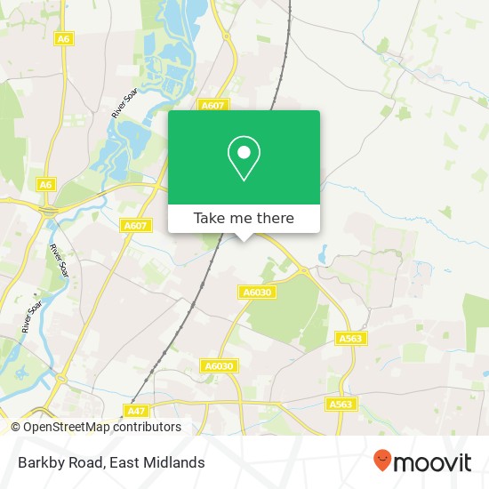 Barkby Road map