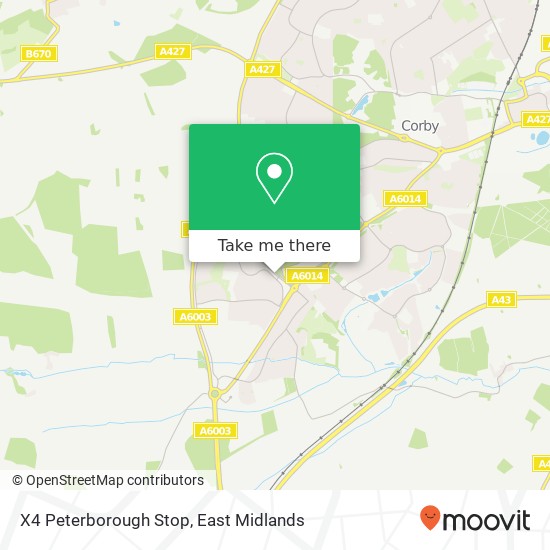 X4 Peterborough Stop map