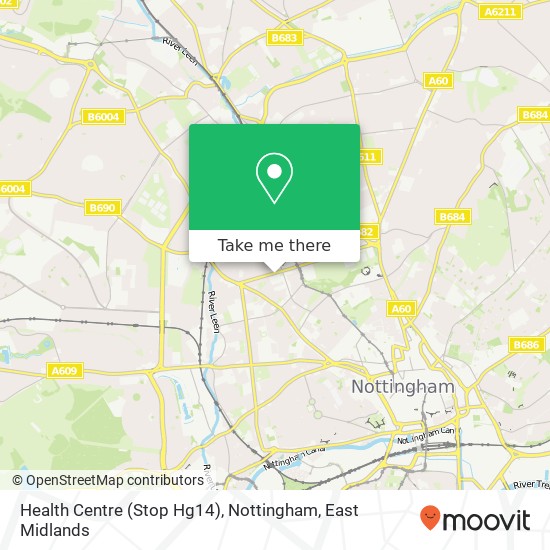 Health Centre (Stop Hg14), Nottingham map