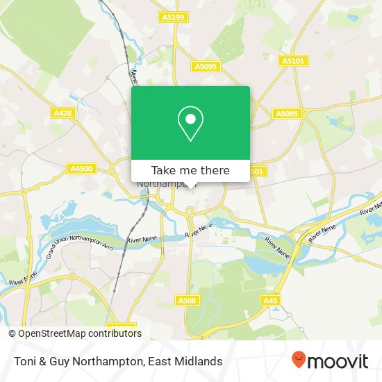Toni & Guy Northampton map