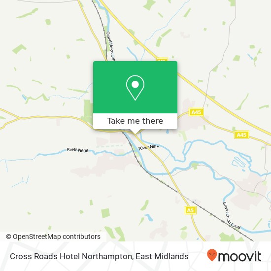 Cross Roads Hotel Northampton map