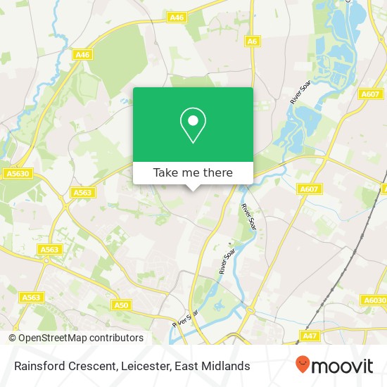 Rainsford Crescent, Leicester map