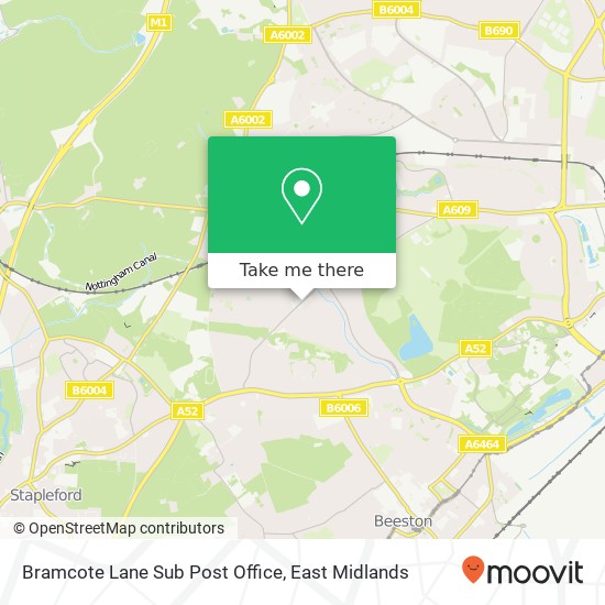 Bramcote Lane Sub Post Office map