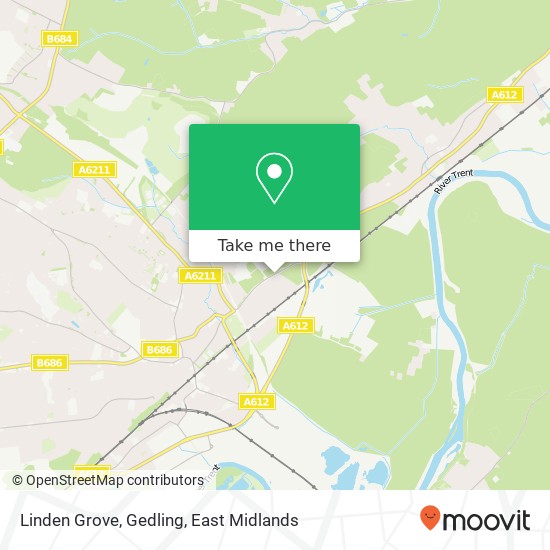 Linden Grove, Gedling map