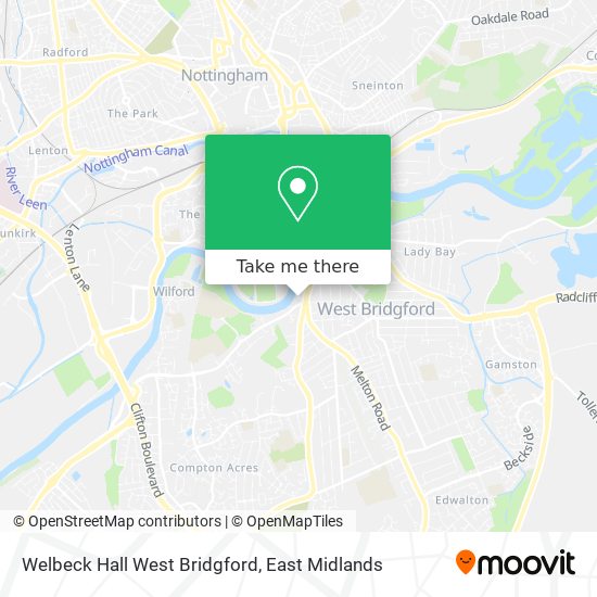 Welbeck Hall West Bridgford map