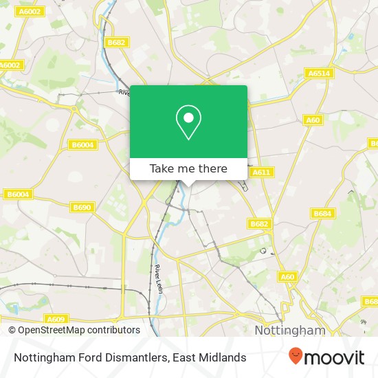 Nottingham Ford Dismantlers map