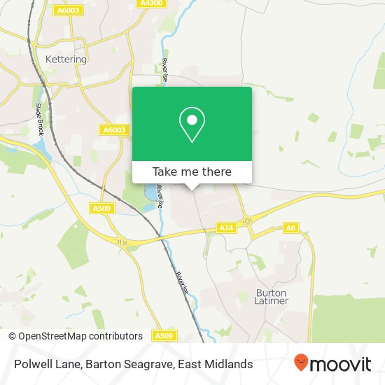Polwell Lane, Barton Seagrave map