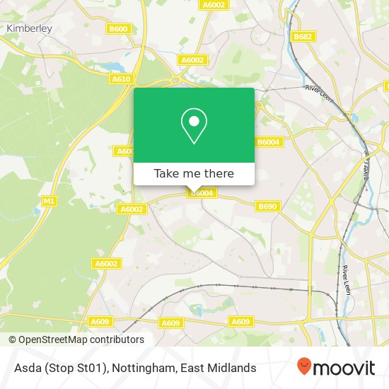 Asda (Stop St01), Nottingham map