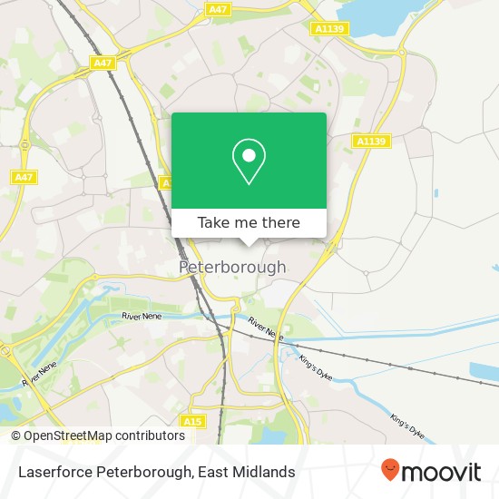 Laserforce Peterborough map