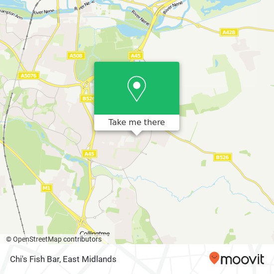 Chi's Fish Bar, Wootton Hope Drive Wootton Northampton NN4 6 map
