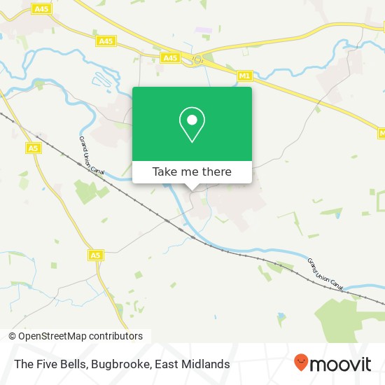 The Five Bells, Bugbrooke map