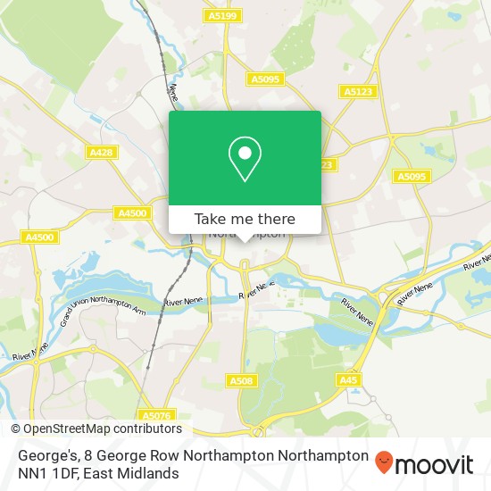 George's, 8 George Row Northampton Northampton NN1 1DF map