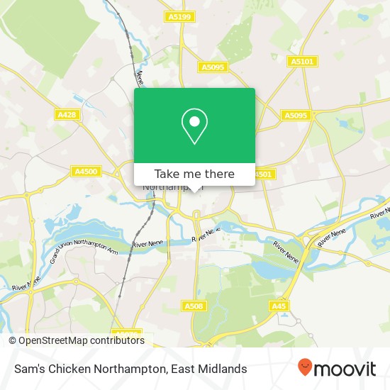 Sam's Chicken Northampton, Drapery Northampton Northampton NN1 2 map