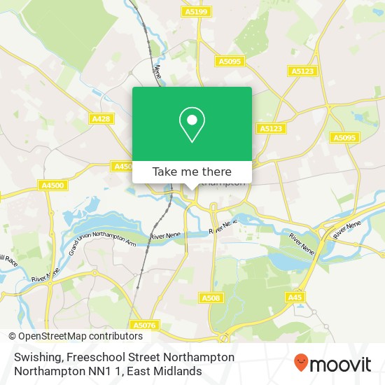 Swishing, Freeschool Street Northampton Northampton NN1 1 map