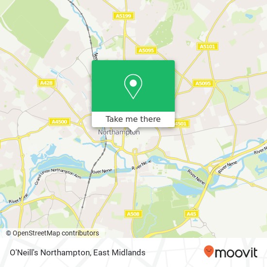 O'Neill's Northampton map